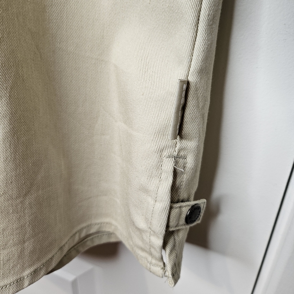 Woolrich Cream Button Snap Shirt Jacket Western Utility Top Plus Size 2X Stretch - Picture 7 of 9